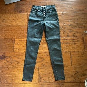 faux leather jeans